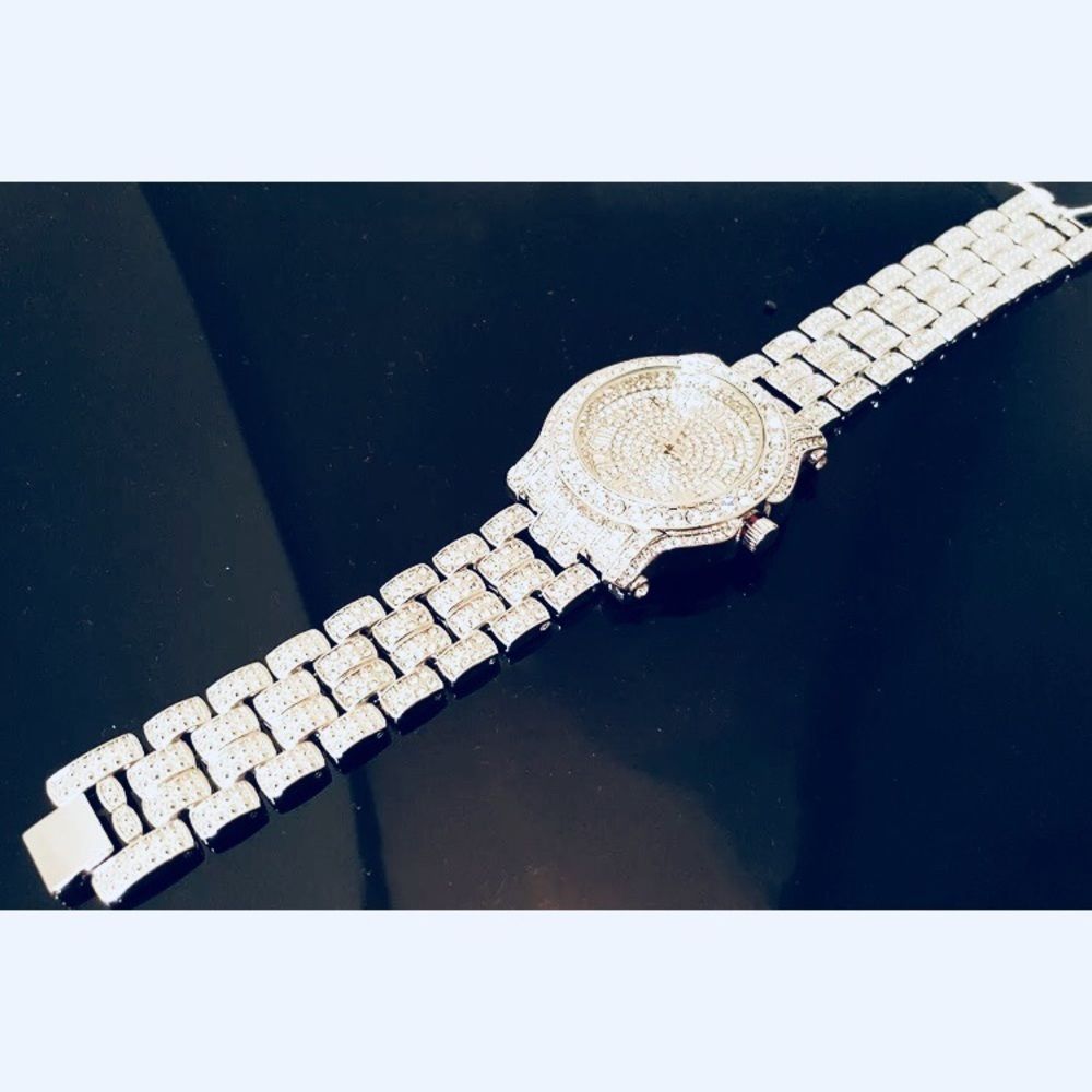 Men's White Gold Iced Out Diamond Luxury Watch NEW - Picture 4 of 4